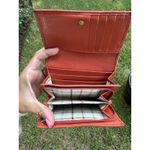 Coach  Brown Mono-Brown Leather, Trim-Bifold Compact Wallet with Dust Bag 6inx4in Photo 3