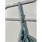 Light Blue mini Dress with Floral Accents and Cross Back Details Size Medium Photo 4