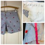 Talbots Crab Embroidered Girlfriend Shorts Petites 4P Chino Preppy Nautical Photo 1