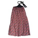 Lulus  Floral Black Neck Tie Halter Maxi Dress Photo 6