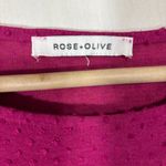 Rose + Olive Swiss Dot Top Womens XL Berry Pink Bell Sleeve Feminine Casual Photo 6