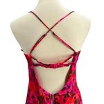 For Love & Lemons Mini Dress Floral Bustier Pink Red Satin Strappy Back Lg New Photo 2