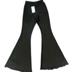 Sleeper Black Sparkle Glitter High Waist Stretchy Wide Flare Pants sz XS NEW Tag Photo 1