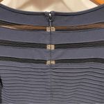 Tadashi Shoji Stunning  maxi dress navy with black mesh inserts mermaid magic Photo 4