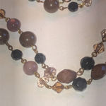 Vintage Beaded Neutral Tone Moon Glow Beads Boho Necklace Brown Photo 4