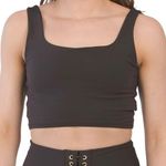We Wore What  Straight Neck Crop In Chocolate Black Top Size XL NEW Photo 1