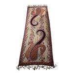 KA Cashmere 100% Large Brown & Tan Paisley Scarf Light Weight Shoulder Wrap Photo 3
