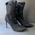 Badgley Mischka Jewel Sock Style Stiletto Booties 6.5 Black Shimmer Photo 4