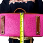Dooney & Bourke DOONEY BOURKE Pink Tumbled Leather Dome Shaped Brown Top Handle Shoulder Bag Photo 13