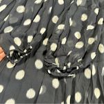 Maeve  by Anthropologie Mini Dress Sheer Polka Dot Open Back Longsleeve Black S Photo 8