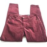 AG Adriano Goldschmied AG Stevie Ankle‎ Slim Straight Leg Maroon Jeans 27R Photo 2