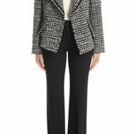 Coldwater Creek Women's Black White Boucle Asymmetrical Jacket Size 14 Photo 0