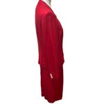 Harvé Benard Harve Benard Vintage Red Jacket Skirt Suit Set White Buttons Made In Italy Sz 12 Photo 3