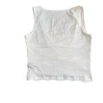 Cider Women's S Lace Tank Top Crop White Plunge Neck Y2K Coastal Romantic NWT Photo 2