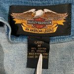 Vintage Harley Davidson Denim Vest Medium Wash Utah Chapter Motorcycle Patches Blue Photo 11