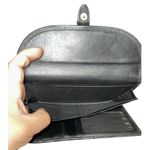 Etienne Aigner  Black Leather Wallet Clutch Buckle Snap‎ Closure Photo 4