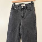 Madewell The Perfect Vintage Straight Jeans Black Wash Frayed Hem Denim Size 26 Photo 3