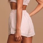 Lulus Womens New  My Own Paradise Pink Gingham Two-Piece Romper ONLY SHORTS Photo 2