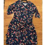 Croft & Barrow 3X Midi Dress Floral Belted Blue Stretch Work Boho V-neck New Photo 6
