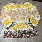 BCBG MaxAzria Swim Brown Floral Print Tunic Long Sleeve Lightweight Cotton Photo 6