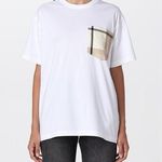 Burberry NWT  Oversized Checked Twill Trimmed Organic Cotton T-Shirt Size XS Photo 0