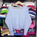 Sincerely Jules Baby Blue Vneck Knitted Long Sleeve Sweater Sz L Photo 0