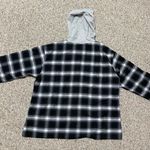 SheIn EZwear Tartan Drawstring Hooded Plaid Button Up - Size L Photo 1