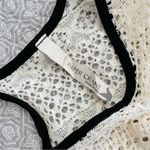 Paper Crane Cream Crochet Lace Short Sleeve Top Black Trim Size XS/S Photo 4