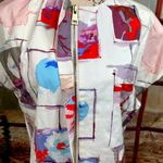 Socapri Fully Lined Blazer Jacket Top Red/Blue on Ivory size 44 Italian 8 us Blue Photo 3