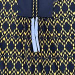 Susan Graver  Blouse M Geometric‎ Tie Neck Long Sleeve Black Yellow Top Photo 4