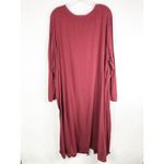 Roamans Plus Size 3X 30W 32W Dress Tunic Full Length Red Maroon Front Slit 508 Red Photo 1