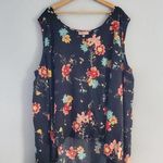 Woman Within  Sleeveless Floral Button Down Shirt Top 4X Photo 0