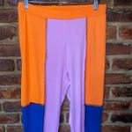 Blush Mark Purple Blue Orange Color Block Leggings Crop Top Athletic Set Size 0X Photo 2