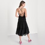 Lulus Forever Your Darling Black Embroidered Lace Backless Midi Dress NWT Size S Photo 1