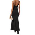 Halara  Womens Size Large V Neck Mermaid Maxi Dress Black Adjustable Straps NWOT Photo 9