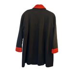 MDP Mario De Pinto Coat Womens Large? Black Red Trim Made In USA Wool Pockets Photo 1