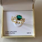Charter Club NWT
Gold-Tone Green Stone & Crystal Marquise
Cluster Ring. Photo 3