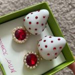Betsey Johnson white strawberry earrings. Photo 0