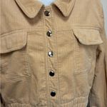 Urban Outfitters  Corduroy Cropped Jacket Button Front Neutral Fall Style Small Photo 2