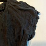 BP  Women's Smocked V Neck Peplum Top Short Sleeve‎ Black 2X Photo 3