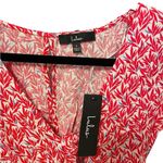 Lulus NWT  Red and White Print Tie-Front Short Sleeve Romper - Size S Photo 6