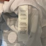 Chico’s Sheer White Polka Dot Button Cold Shoulder Long Sleeve V Photo 7