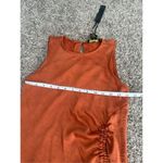 NWT House of Harlow 1960 Maxi Dress Satin Silky Orange Ruched Tie Front Side XS Photo 7