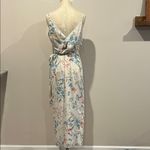 Tularosa  Asymmetrical Floral Dress in Cream and Blue Photo 8