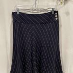Ralph Lauren Y2K silk navy blue white stripe chevron flowy skirt wide band Photo 3