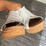 Elegant White Cork Wedge Sandals Size 11 Photo 6