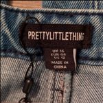 Pretty Little Thing  Indigo Blue Western Detail Wide Leg Jeans Size 12 Photo 3