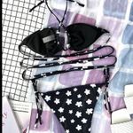Boutique black floral crisscross bikini set Photo 5
