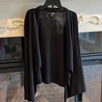 a.n.a Sweater Black Knit Flowy Cardigan Waterfall Lightweight Women Medium  Comfy Photo 1