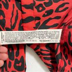 ZARA Woman Red Leopard Print Midi Dress Animal Print Long Sleeve XL Photo 9